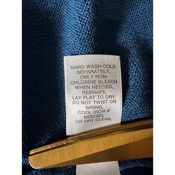 J Jill Wool Blend Side Split Sweater Dress Tunic Large Blue Long Sleeve Stretch - Picture 7 of 8